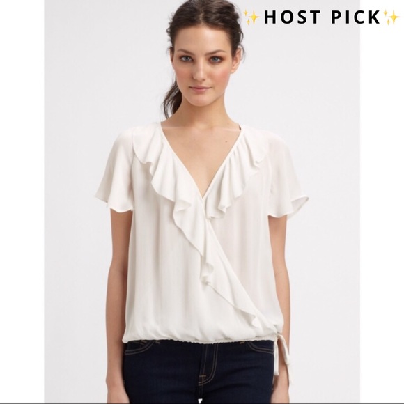 Joie Tops - $SOLD$ JOIE ✨Ulani Ruffle Silk Wrap Blouse